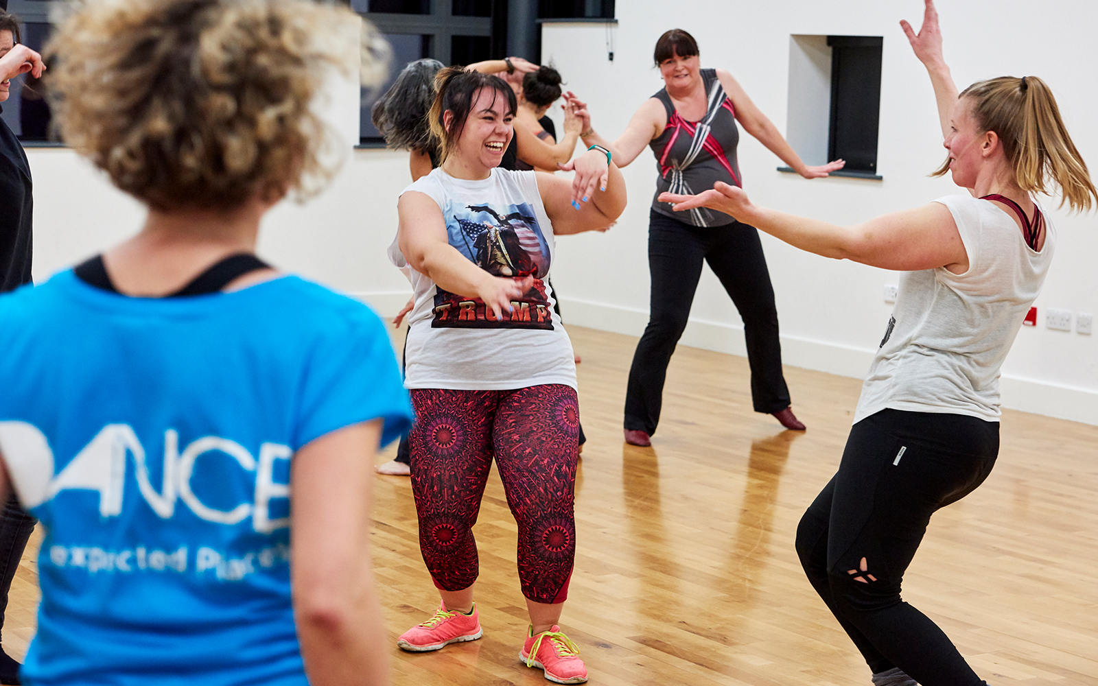 Women dancing in the studio